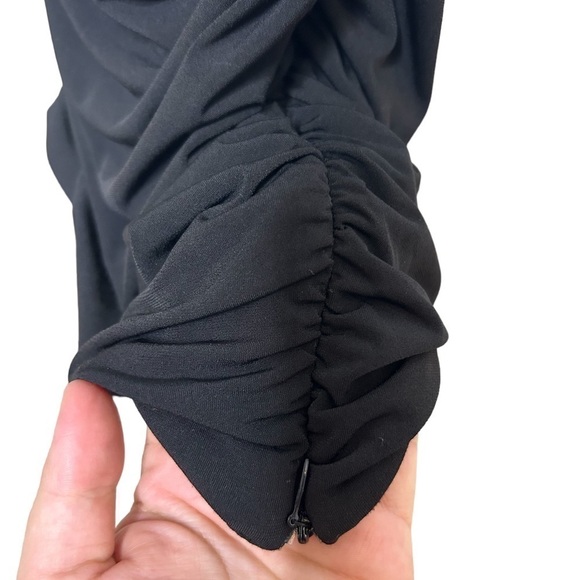 Rachel Roy Black and White ColorBlock Criss Cross Ruched Midi Dress - Picture 12 of 16